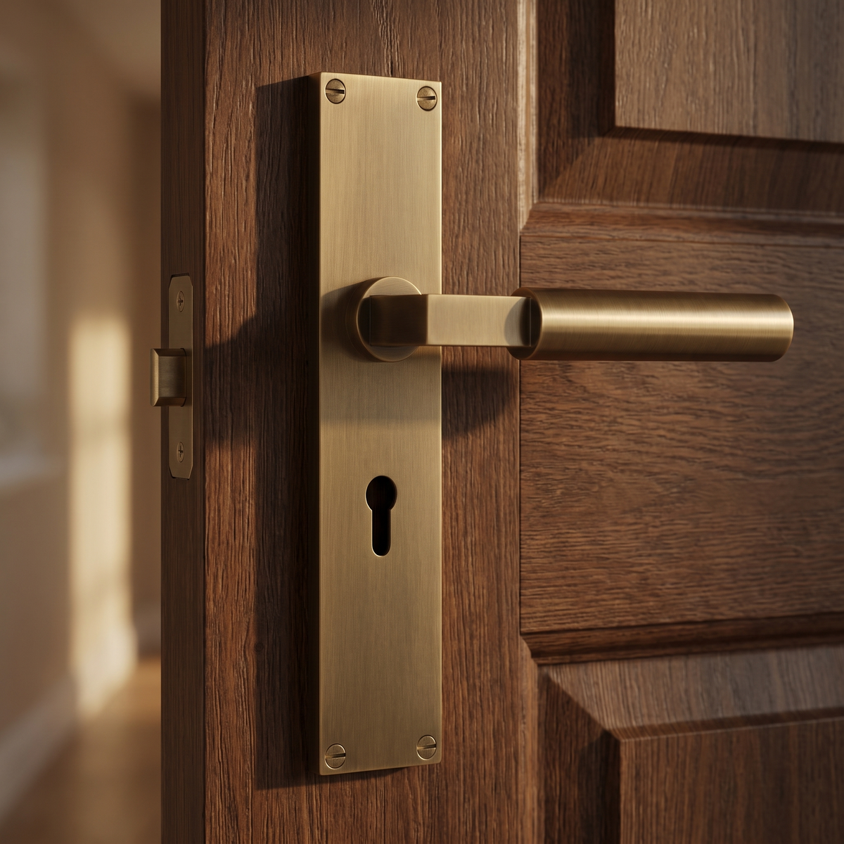 Heritage VT6300 Antique Brass Bauhaus Lock Handles