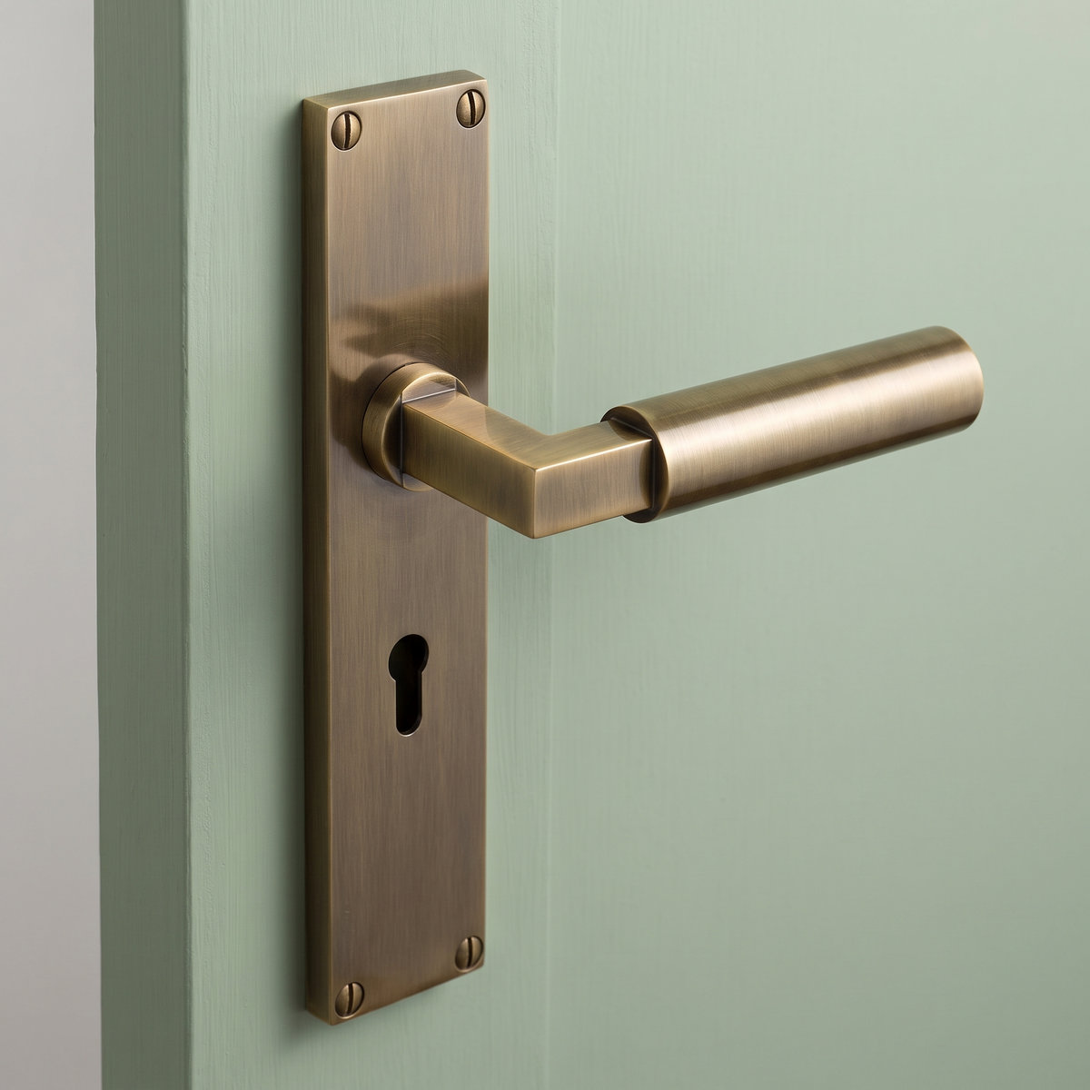 Heritage VT6300 Antique Brass Bauhaus Lock Handles