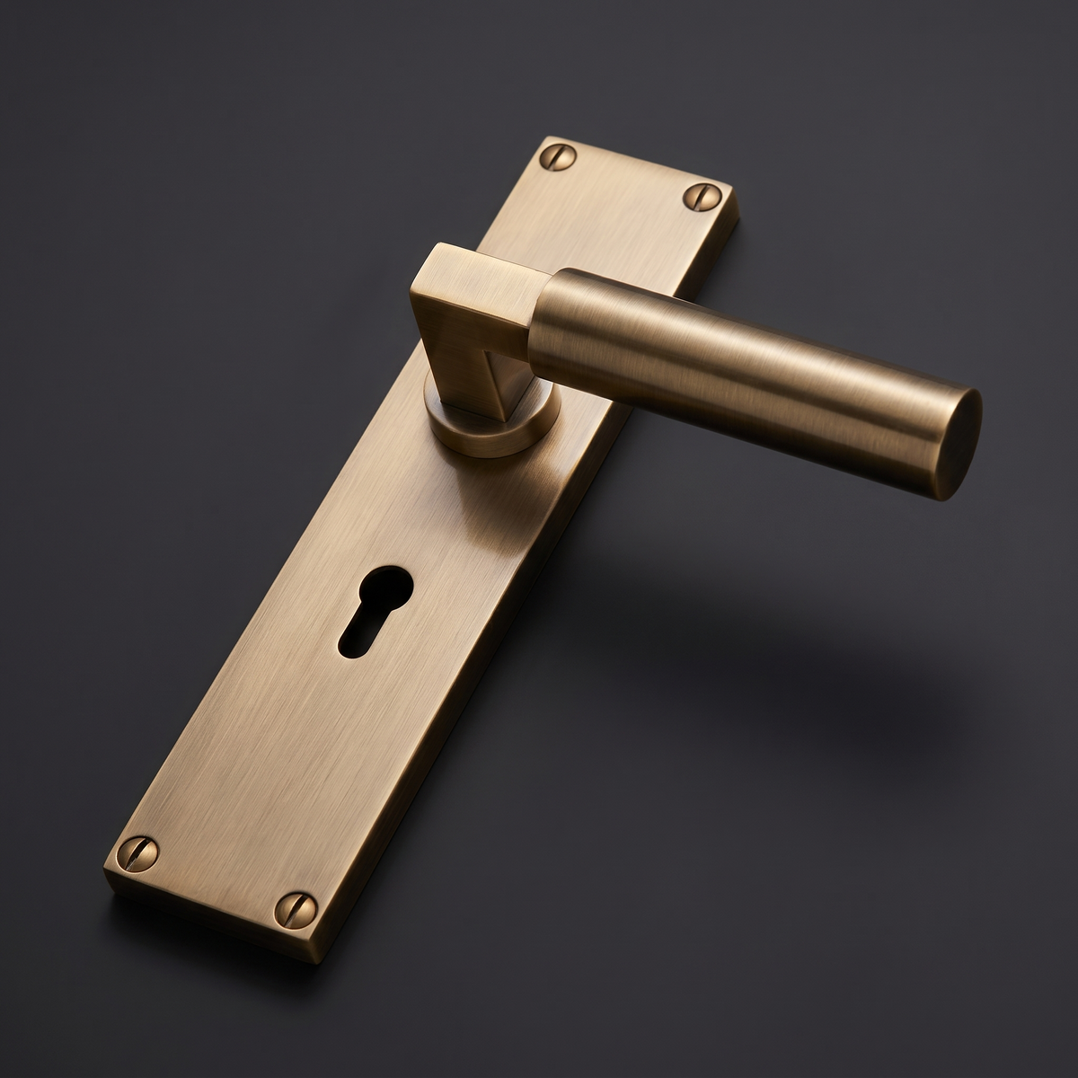 Heritage VT6300 Antique Brass Bauhaus Lock Handles
