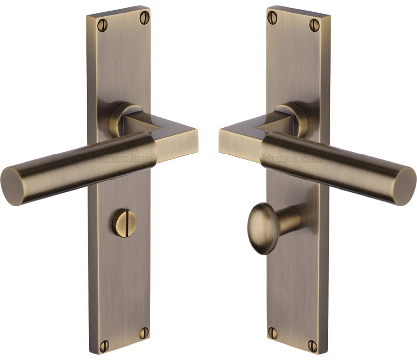 Heritage VT6330 Antique Brass Bauhaus Bathroom Handles