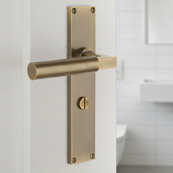 Heritage VT6330 Antique Brass Bauhaus Bathroom Handles