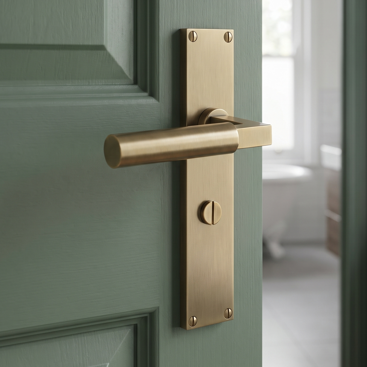 Heritage VT6330 Antique Brass Bauhaus Bathroom Handles
