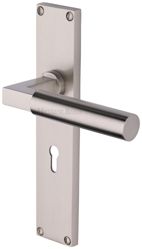 Heritage VT6300 Satin Nickel Bauhaus Lock Handles