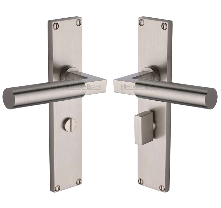 Heritage VT6330 Satin Nickel Bauhaus Bathroom Handles