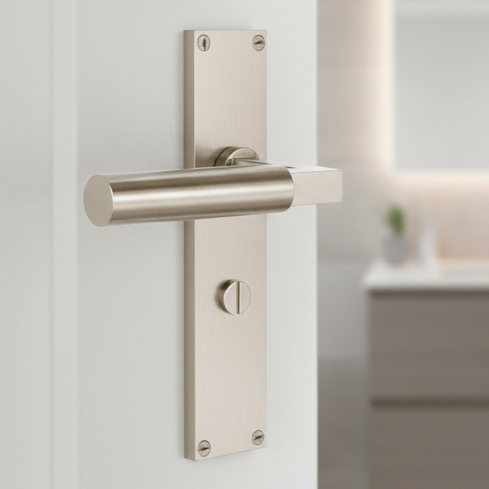 Heritage VT6330 Satin Nickel Bauhaus Bathroom Handles