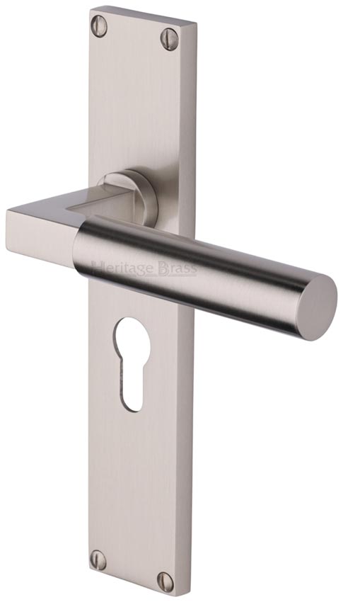 Heritage VT6348 Satin Nickel Bauhaus Euro Handles