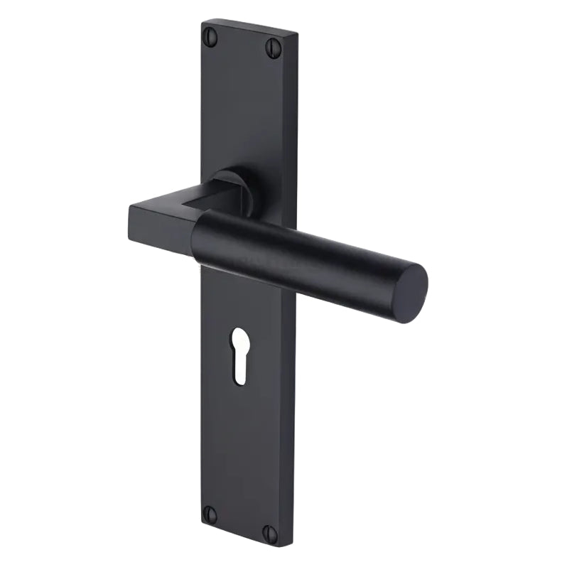 Heritage VT6300 Matt Black Bauhaus Lock Handles