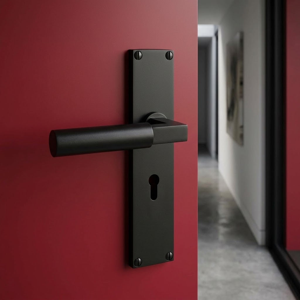 Heritage VT6300 Matt Black Bauhaus Lock Handles