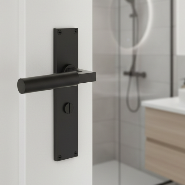 Heritage VT6330 Matt Black Bauhaus Bathroom Handles