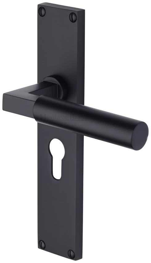 Heritage VT6348 Matt Black Bauhaus Euro Handles