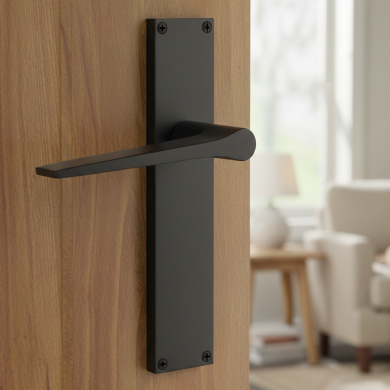 Gio Matt Black Latch Door Handles VT8110