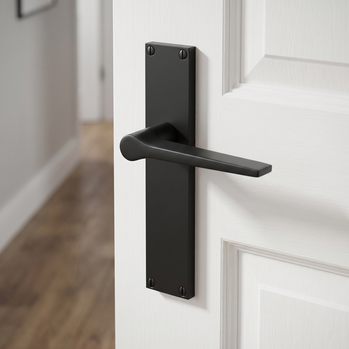 Gio Matt Black Latch Door Handles VT8110