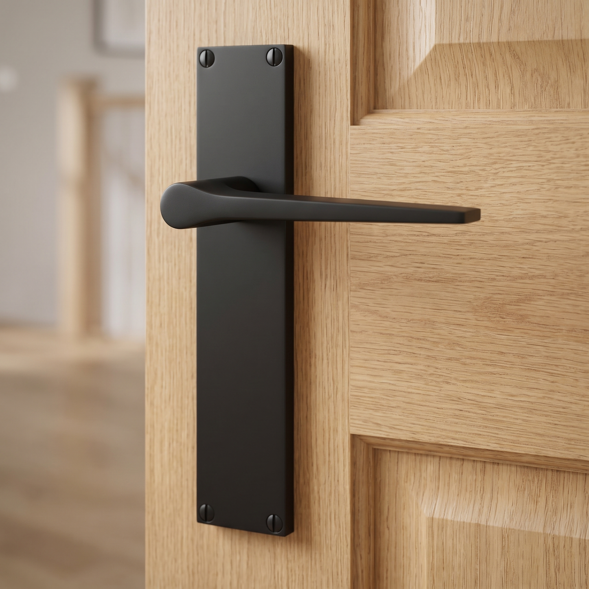 Gio Matt Black Latch Door Handles VT8110