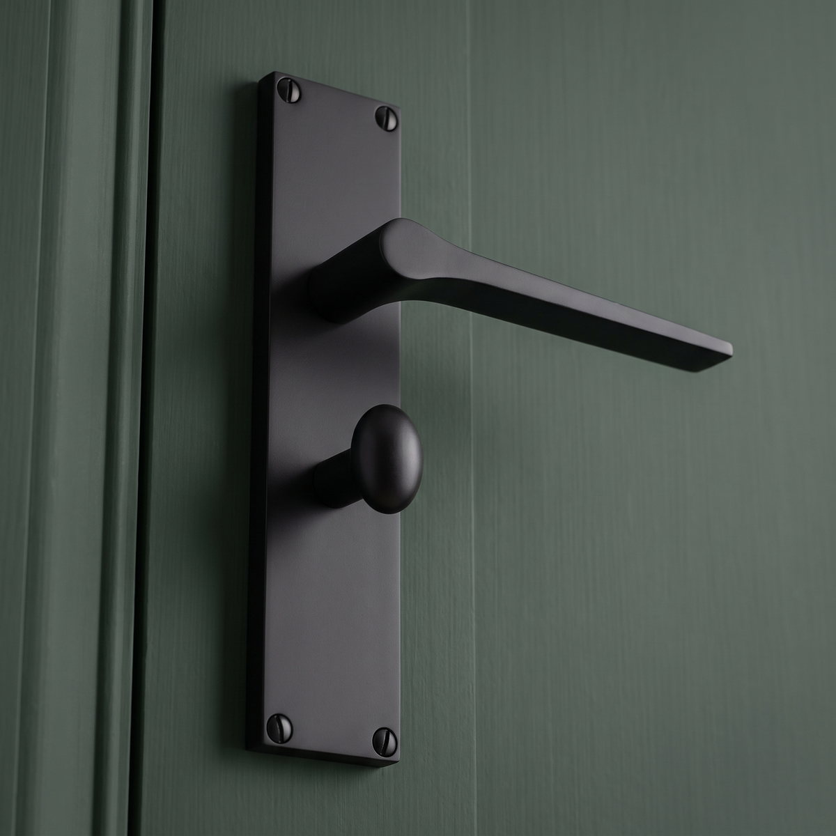 Gio Matt Black Bathroom Door Handles VT8130