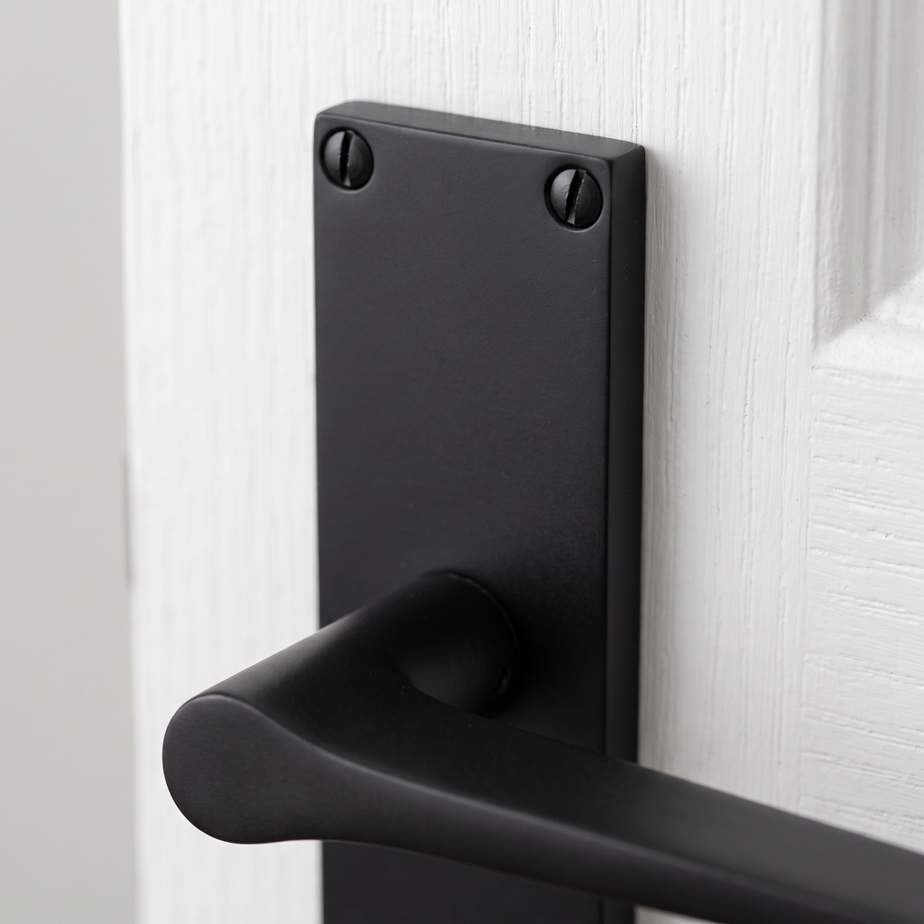 Gio Matt Black Euro Profile Door Handles VT8148