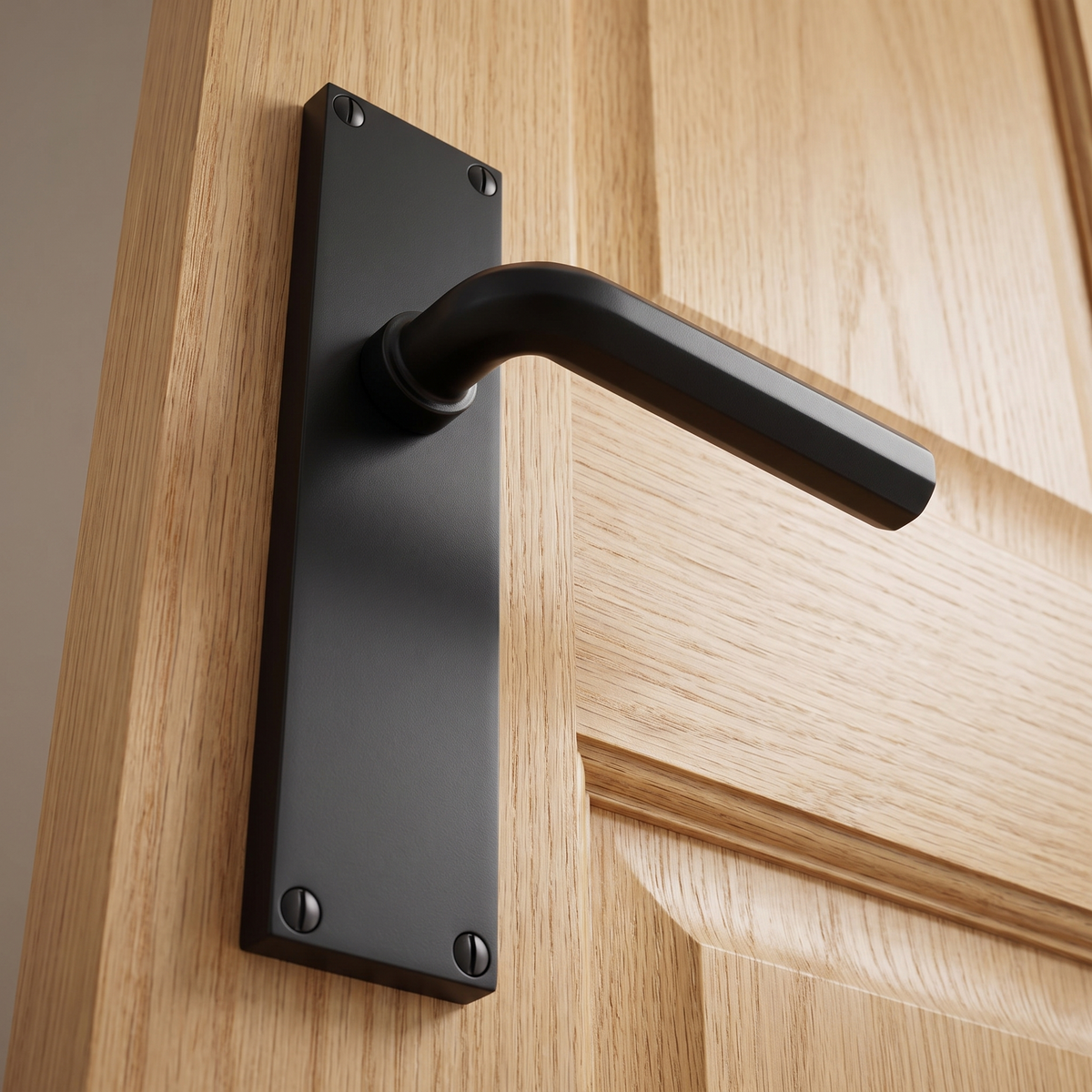 Octave Matt Black Latch Door Handles VT5910