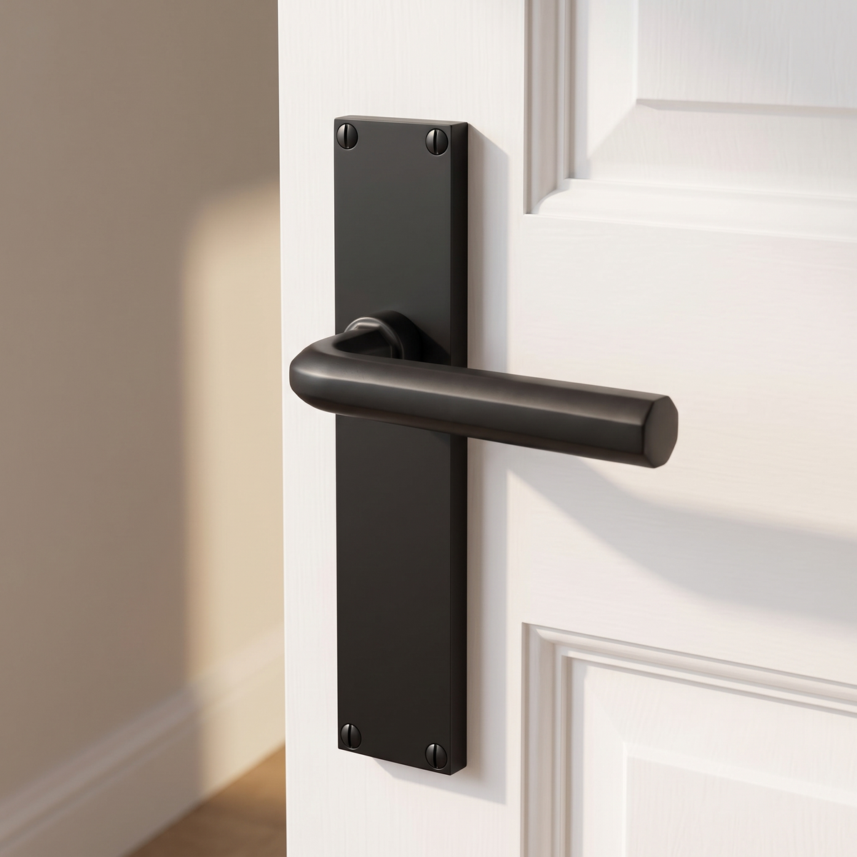 Octave Matt Black Latch Door Handles VT5910