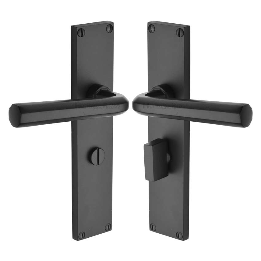 Octave Matt Black Bathroom Door Handles VT5930