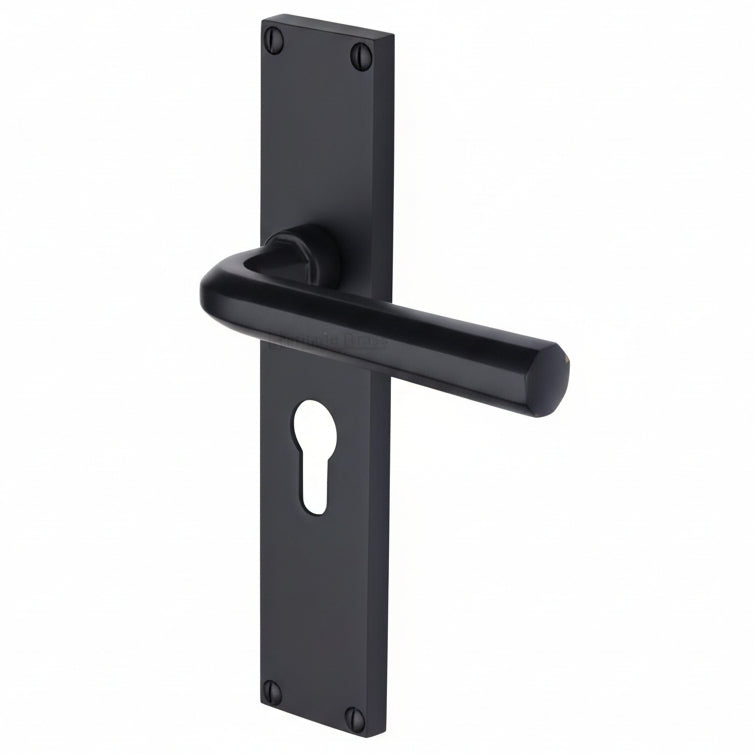Octave Matt Black Euro Profile Door Handles VT5948