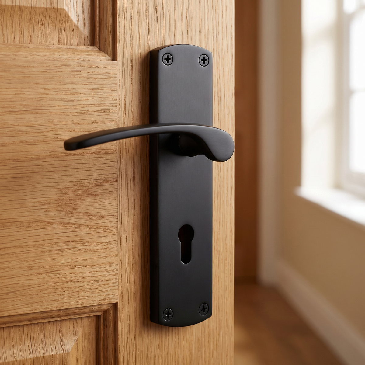 Heritage DIP7800 Matt Black Diplomat Lock Door Handles