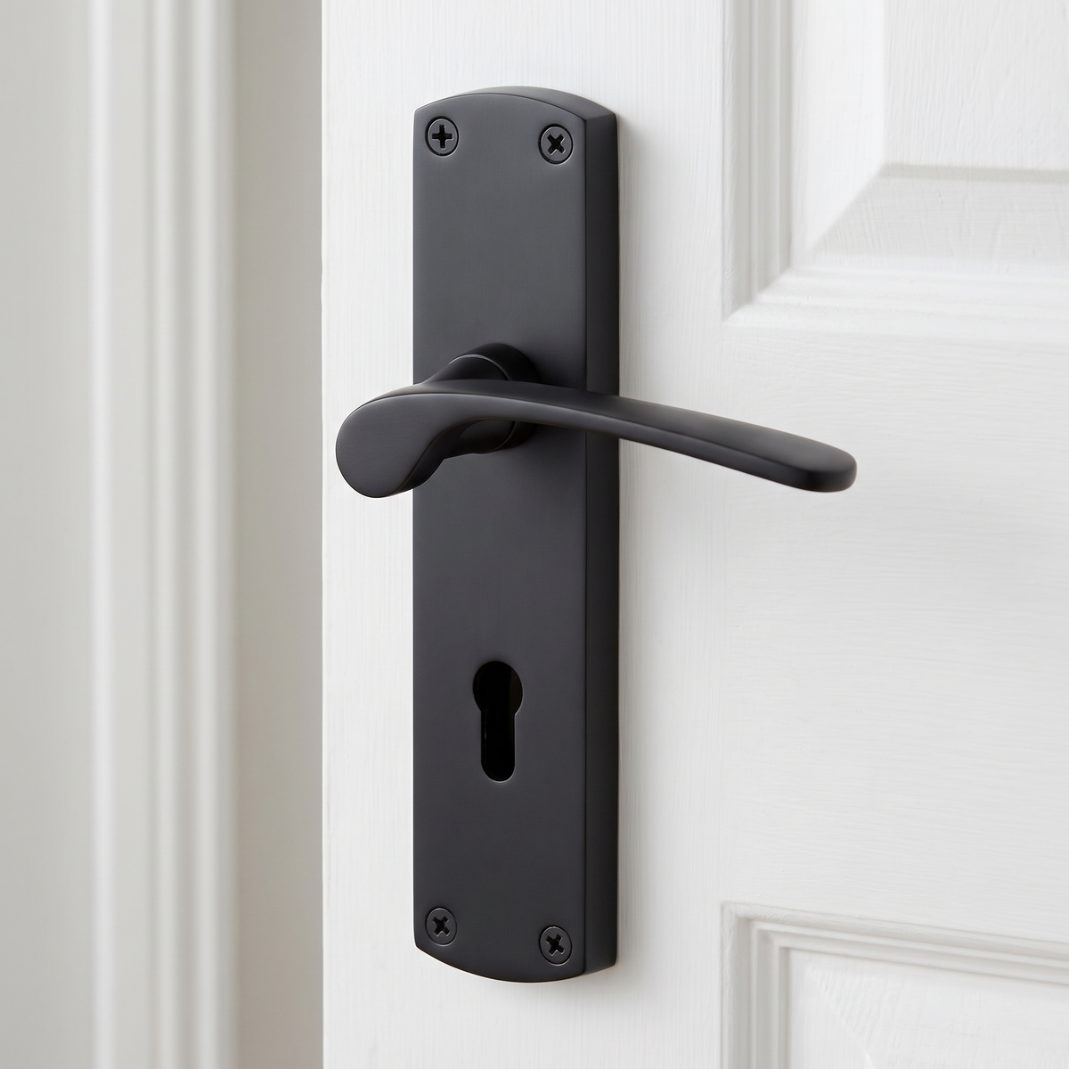 Heritage DIP7800 Matt Black Diplomat Lock Door Handles