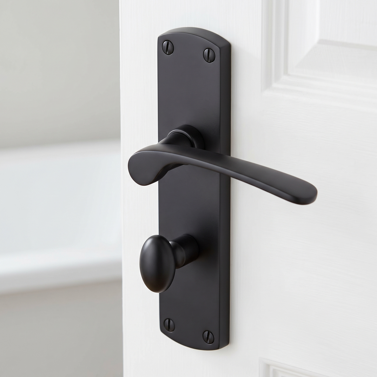 Heritage DIP7830 Matt Black Diplomat Bathroom Door Handles
