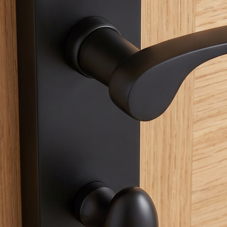 Heritage DIP7830 Matt Black Diplomat Bathroom Door Handles