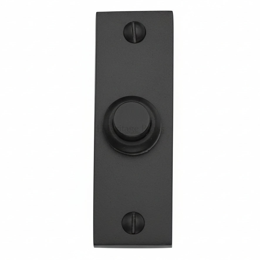 Heritage V1182 Matt Black Bell Push 76x25mm