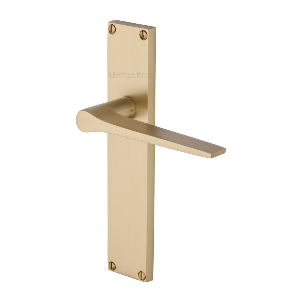 Gio Satin Brass Latch Door Handles VT8110-SB