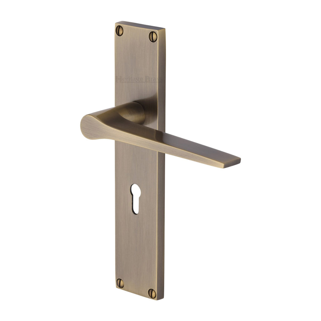 Gio Antique Brass Keyhole Door Handles VT8100-AT