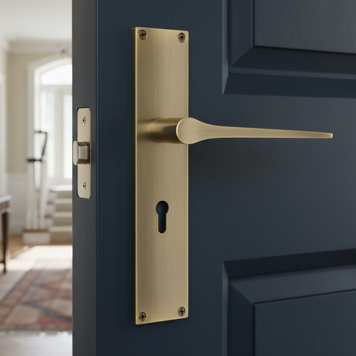 Gio Antique Brass Keyhole Door Handles VT8100-AT