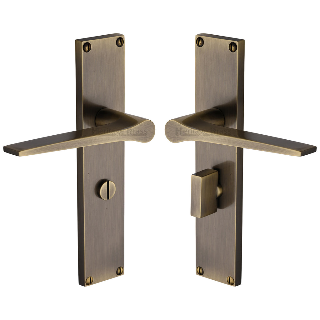 Gio Antique Brass Bathroom Door Handles VT8130-AT