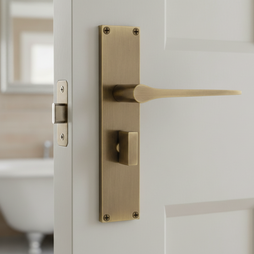 Gio Antique Brass Bathroom Door Handles VT8130-AT