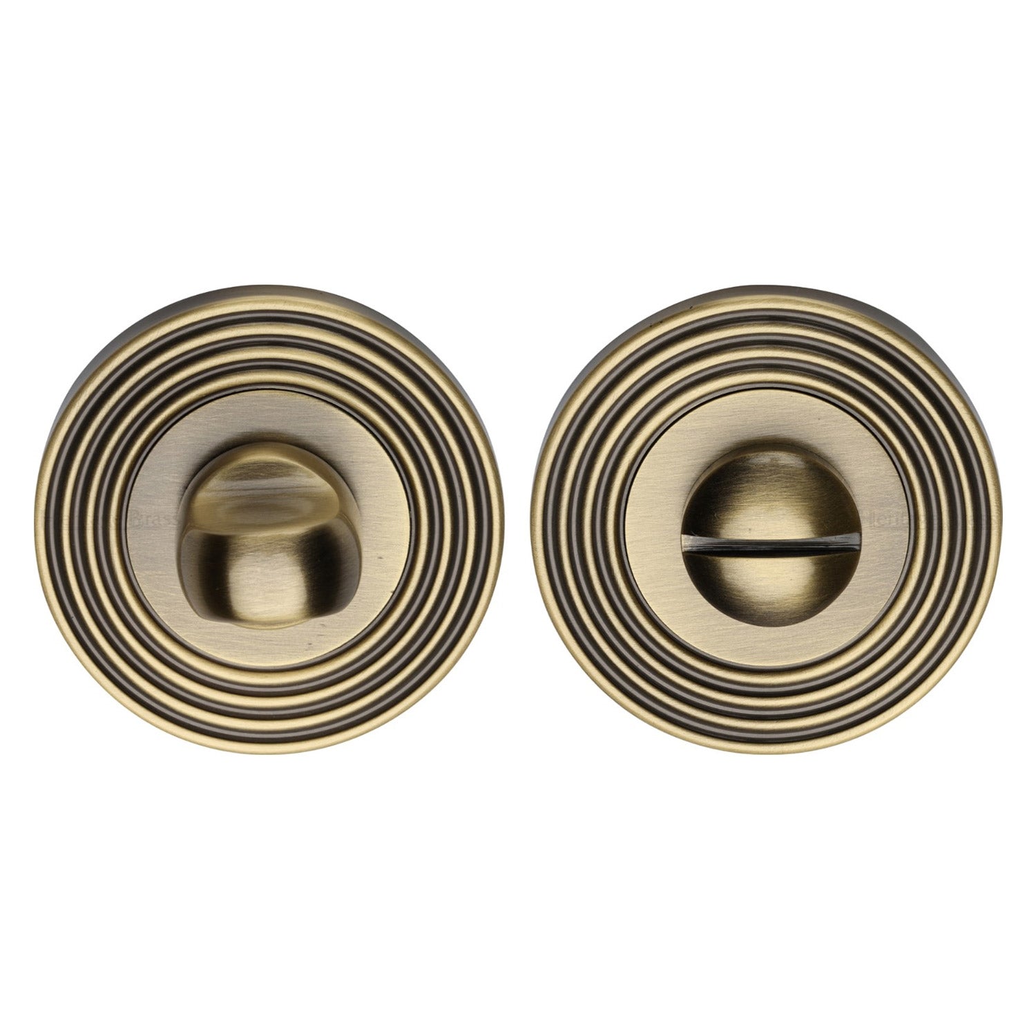 Antique Brass Reeded Turn and Release 53mm RR4049-AT
