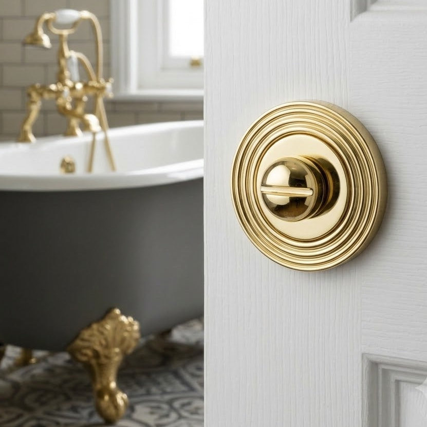 Polished Brass Reeded Turn and Release 53mm RR4049-PB