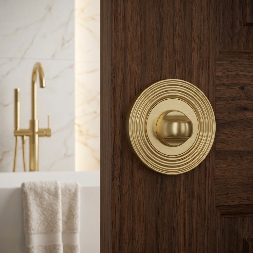 Satin Brass Reeded Turn and Release 53mm RR4049-SB