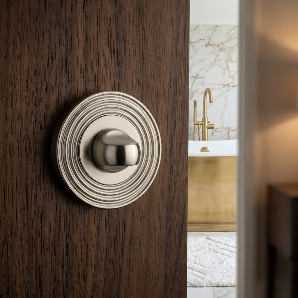 Satin Nickel Reeded Turn and Release 53mm RR4049-SN