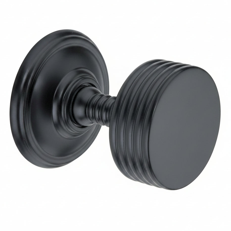 Oxford Matt Black Door Knob Set SB2124BLK