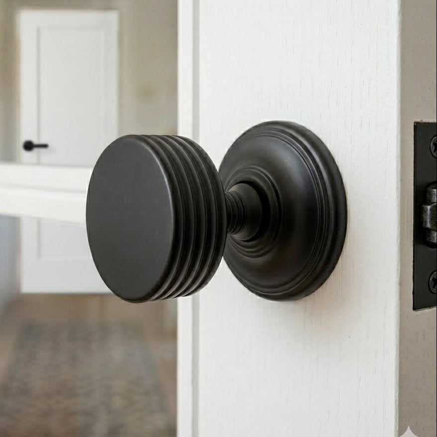 Oxford Matt Black Door Knob Set SB2124BLK