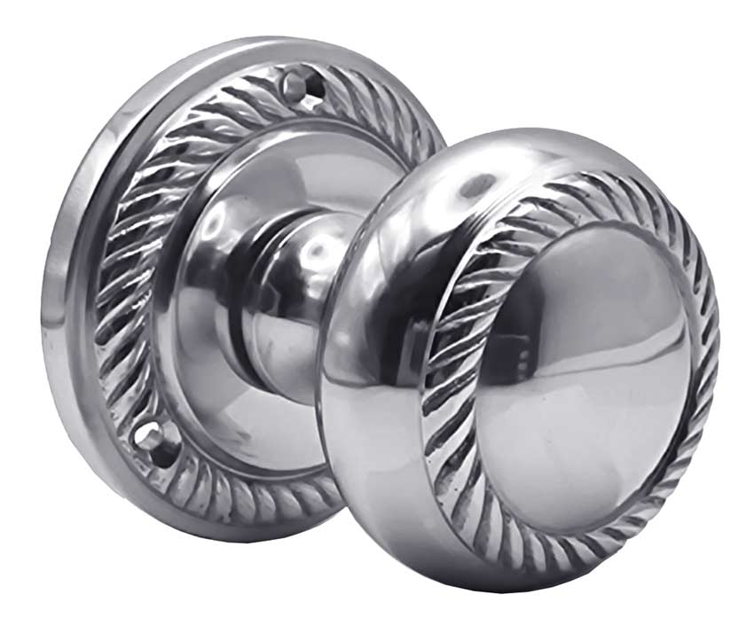 Georgian Polished Chrome Mortice Door Knobs SB2119PC