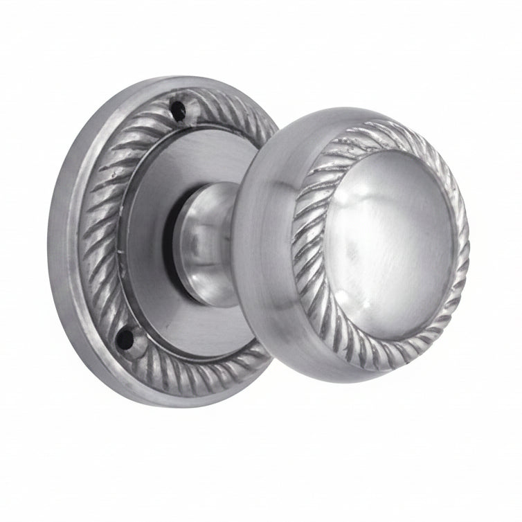 Georgian Satin Chrome Mortice Door Knobs SB2119SC