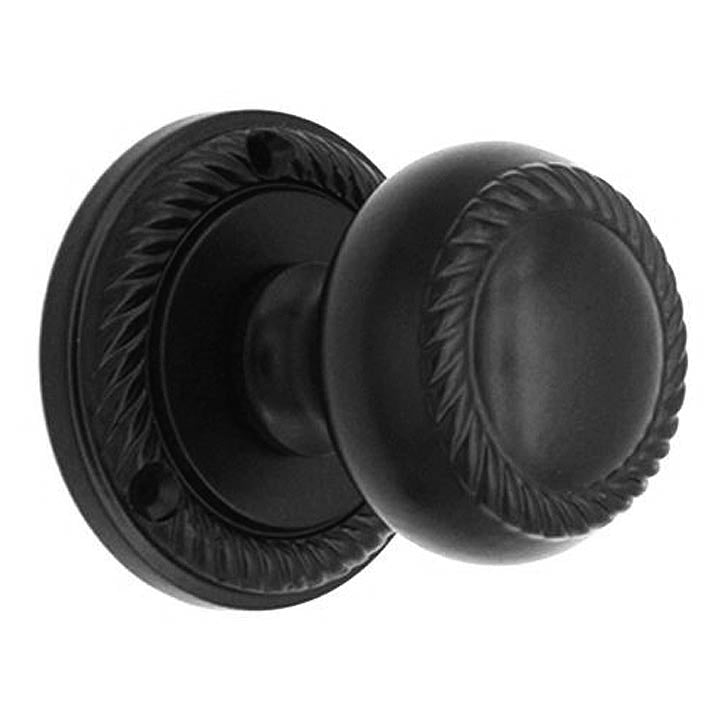 Georgian Matt Black Mortice Door Knobs SB2119BLK