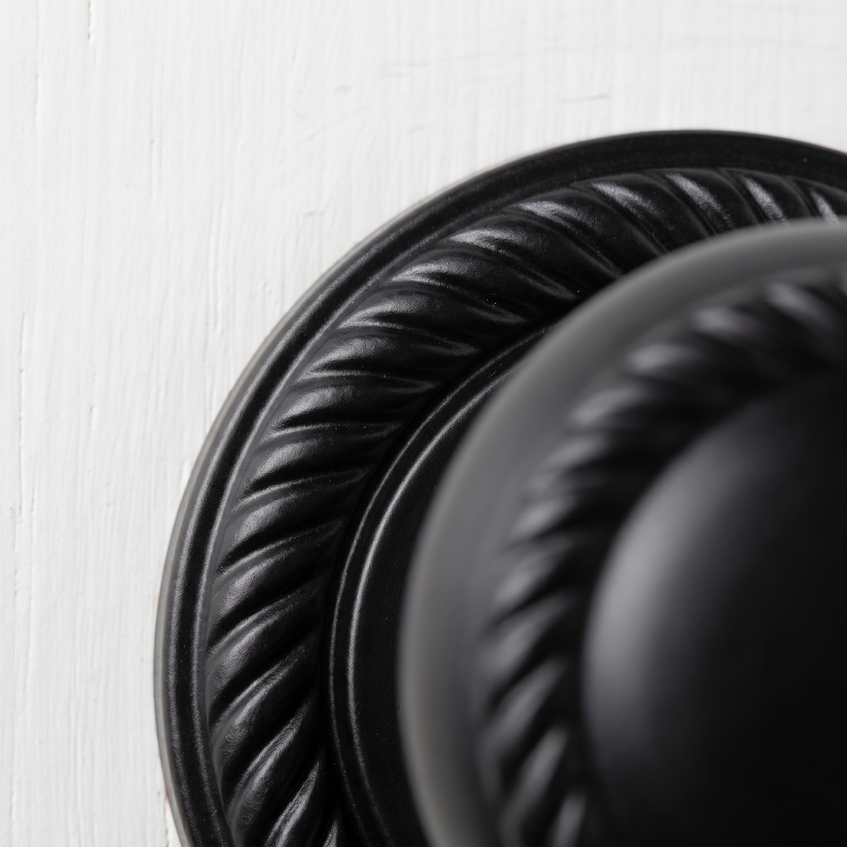 Georgian Matt Black Mortice Door Knobs SB2119BLK