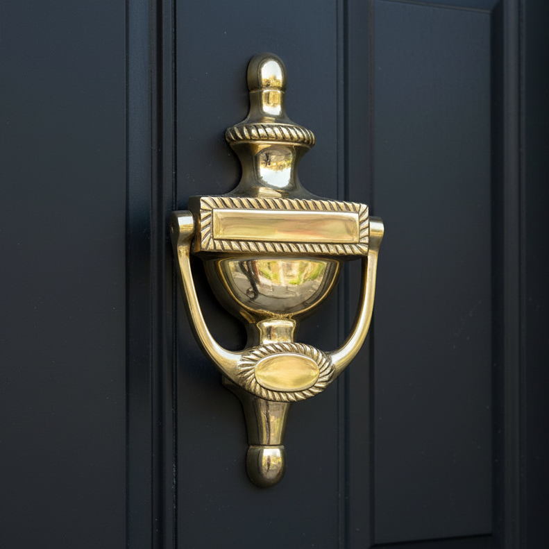Georgian Urn Knocker Polished Brass 165mm SB4105PB