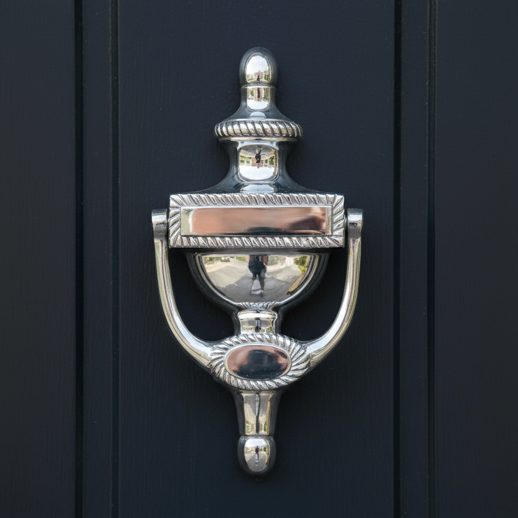 Georgian Urn Knocker Polished Chrome 165mm SB4105PC