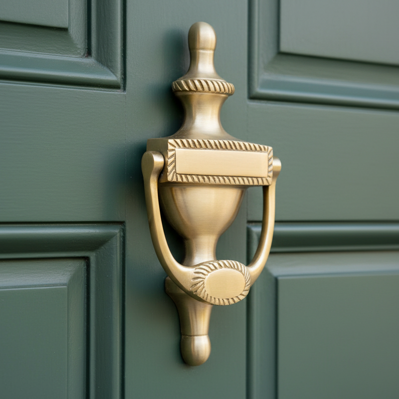 Georgian Urn Knocker Satin Brass 165mm SB4105SB