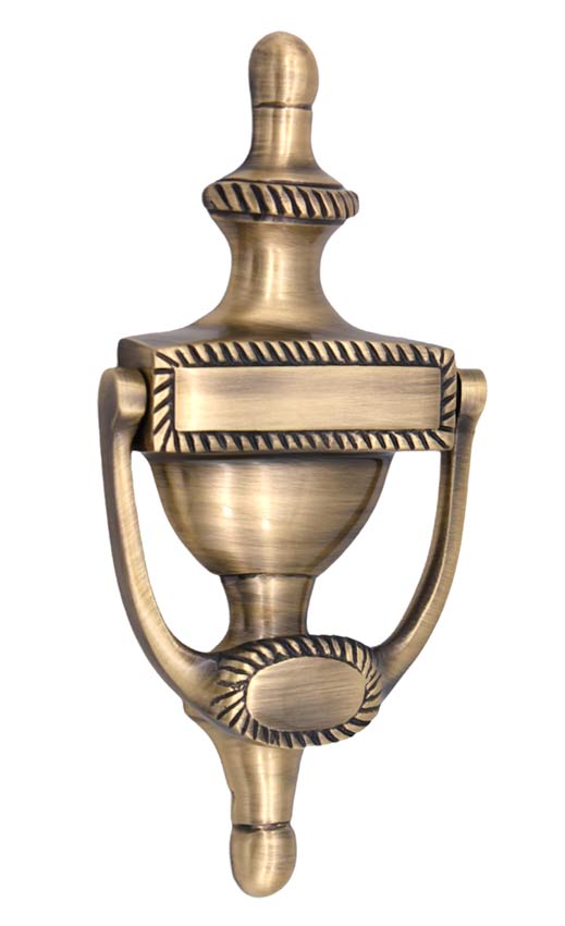 Georgian Urn Knocker Antique Brass 165mm SB4105ANT