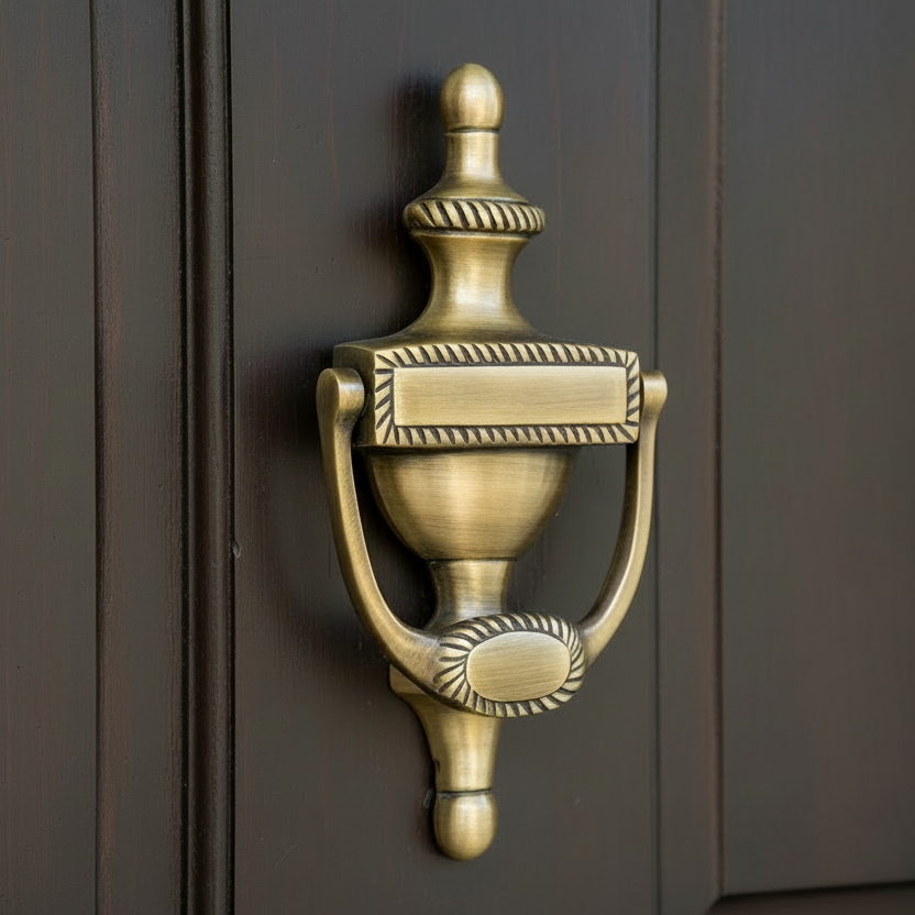 Georgian Urn Knocker Antique Brass 165mm SB4105ANT