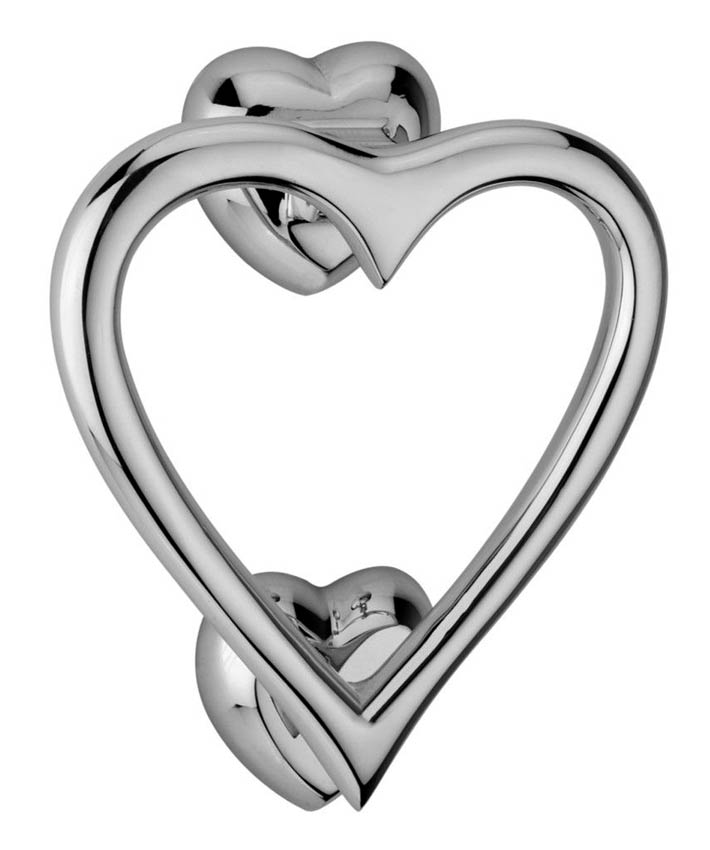 Heart Door Knocker Polished Chrome 135mm SB4110PC