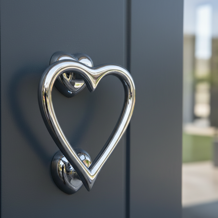 Heart Door Knocker Polished Chrome 135mm SB4110PC